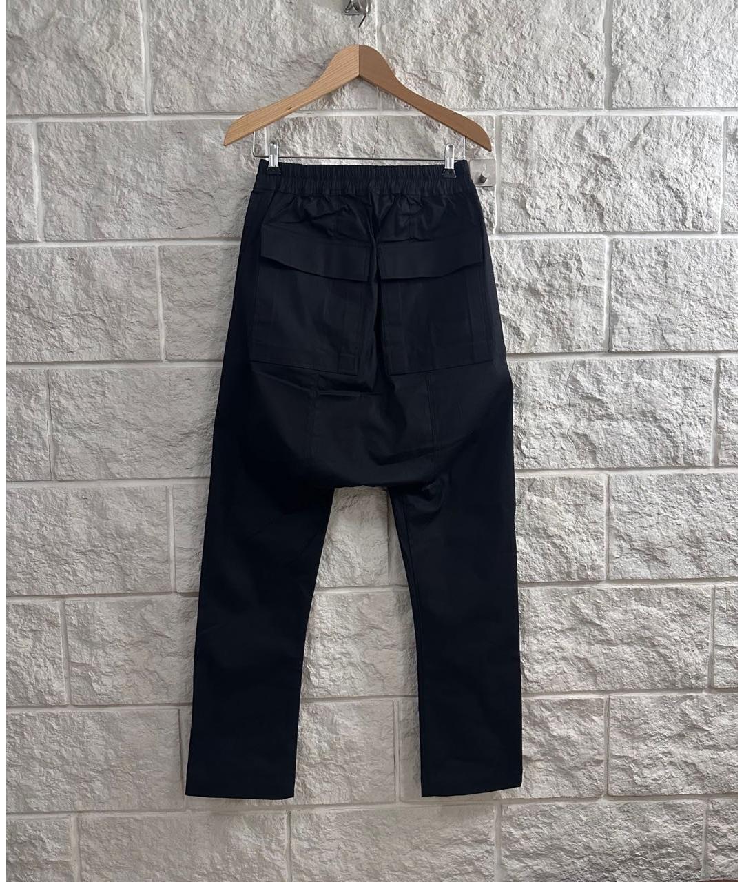 RICK OWENS Черные хлопковые повседневные брюки, фото 2