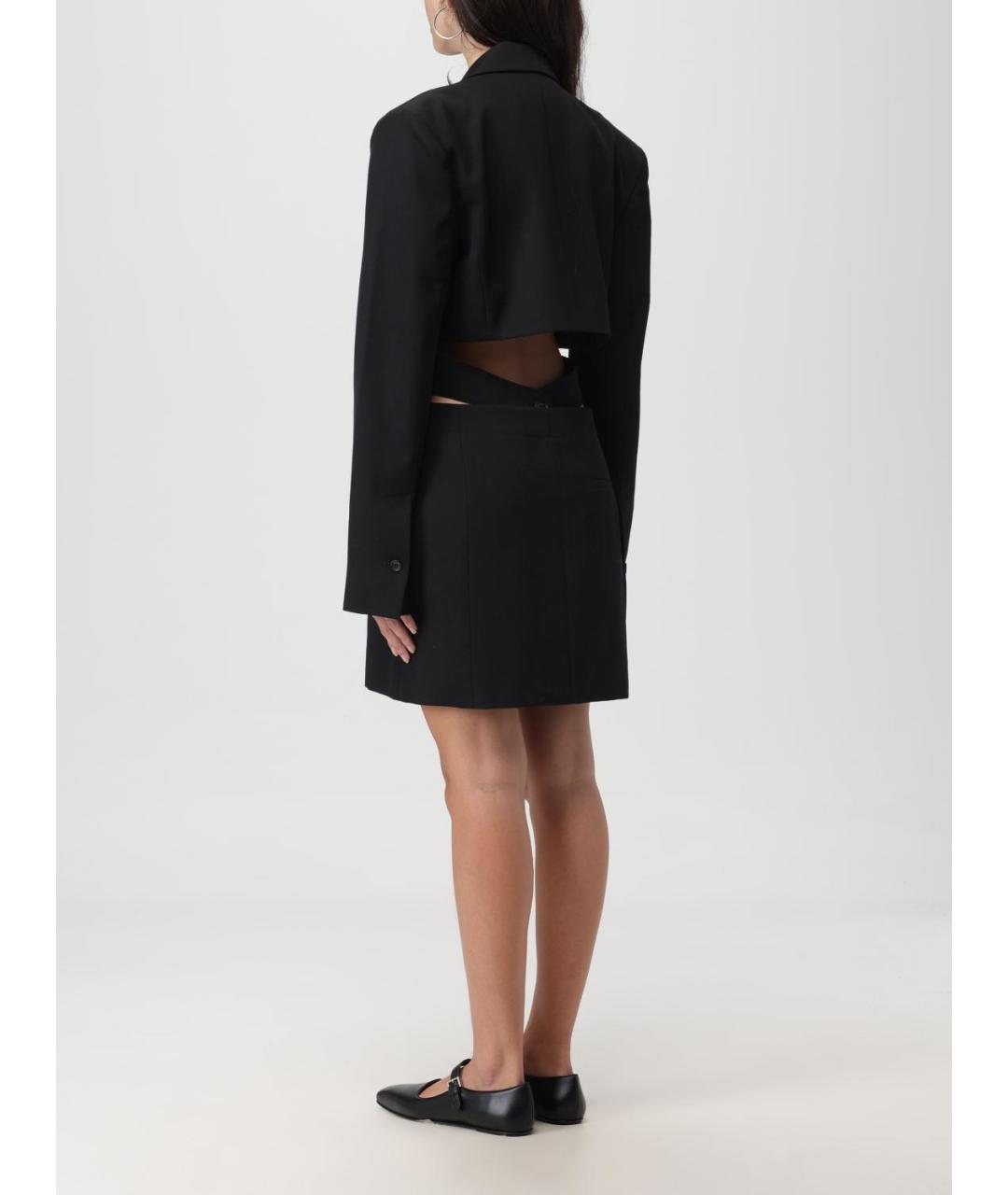 JACQUEMUS Черное шерстяное платье, фото 4