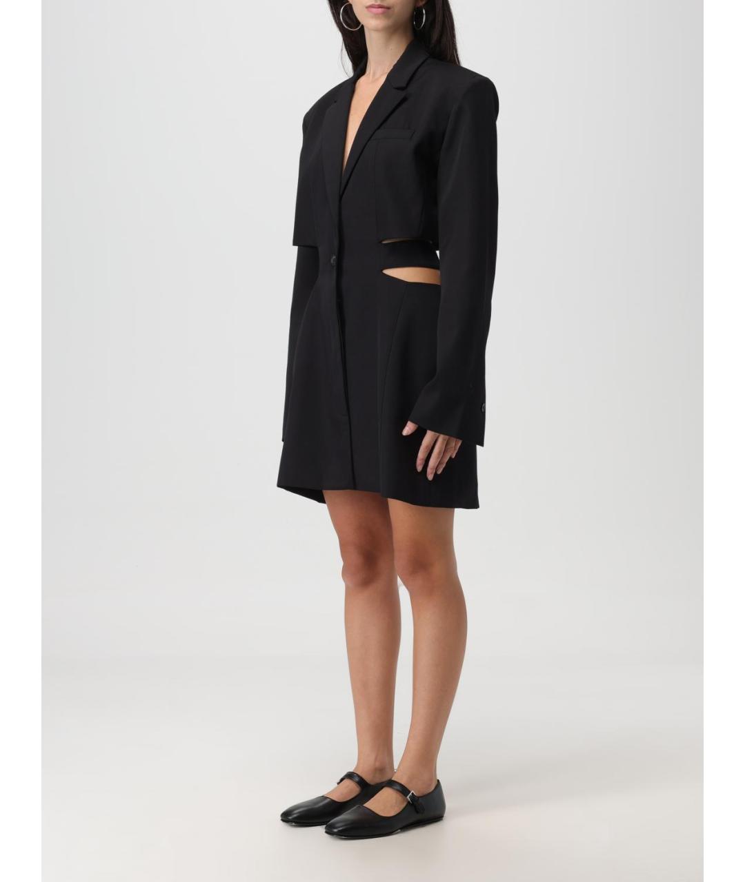 JACQUEMUS Черное шерстяное платье, фото 5