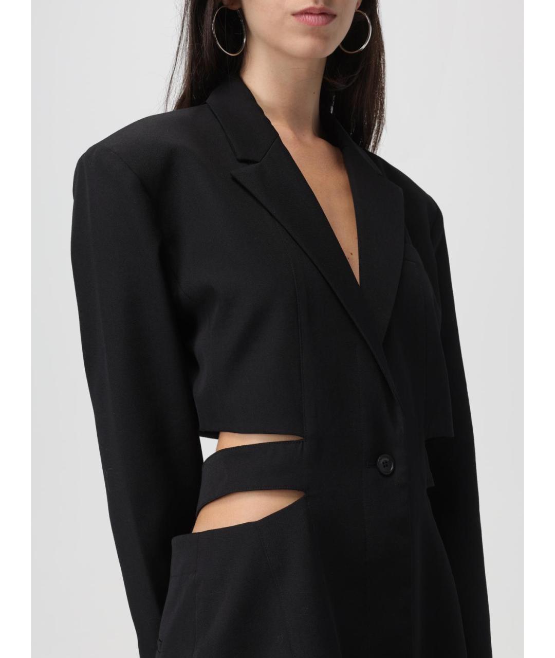 JACQUEMUS Черное шерстяное платье, фото 6