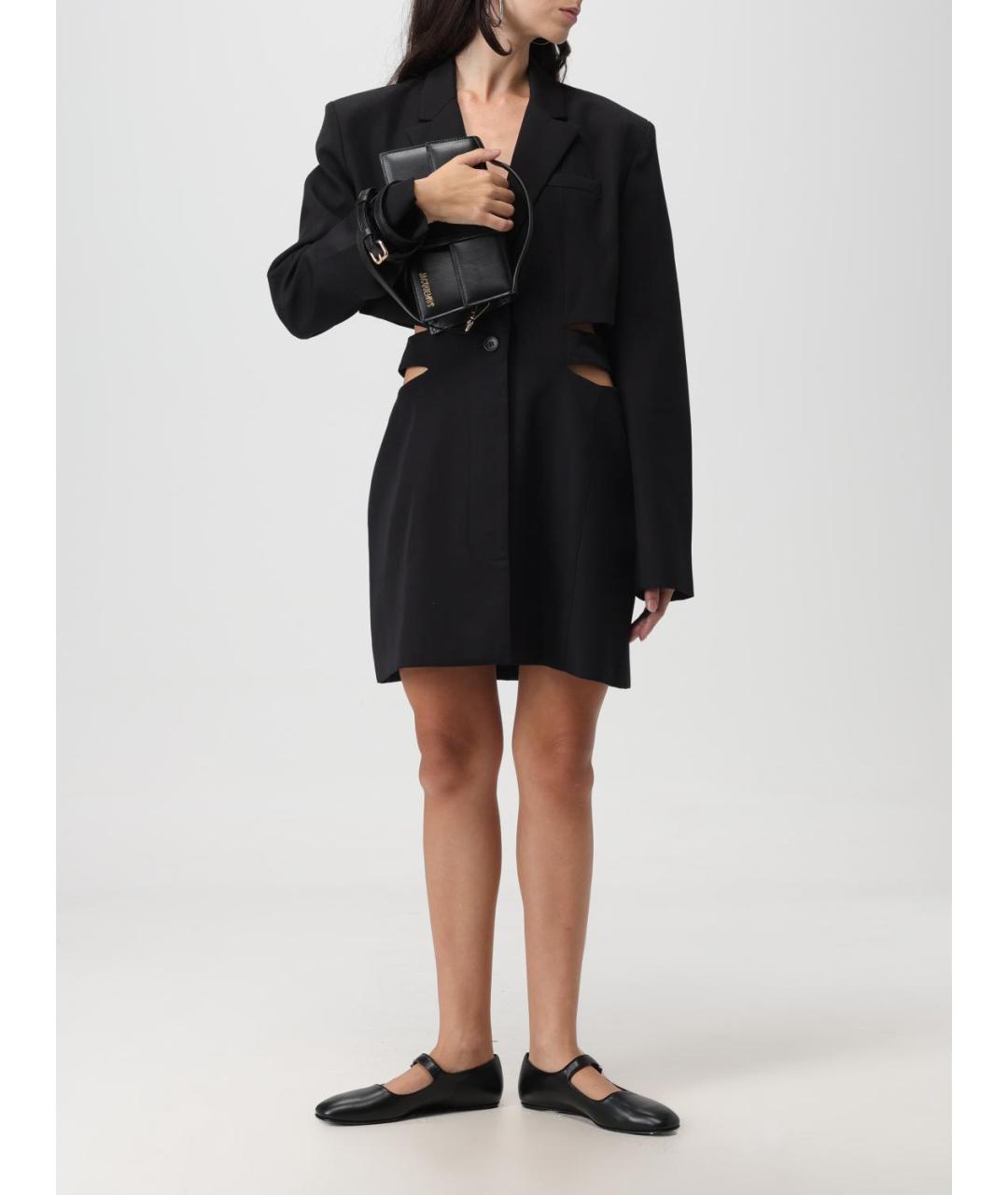 JACQUEMUS Черное шерстяное платье, фото 3