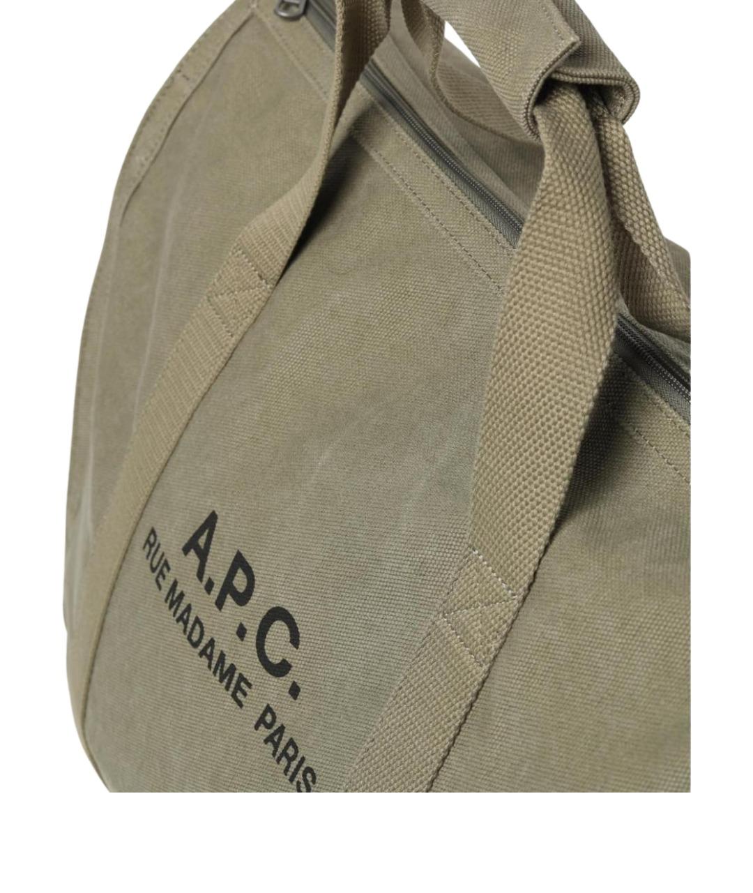 A.P.C. Хаки сумка тоут, фото 4