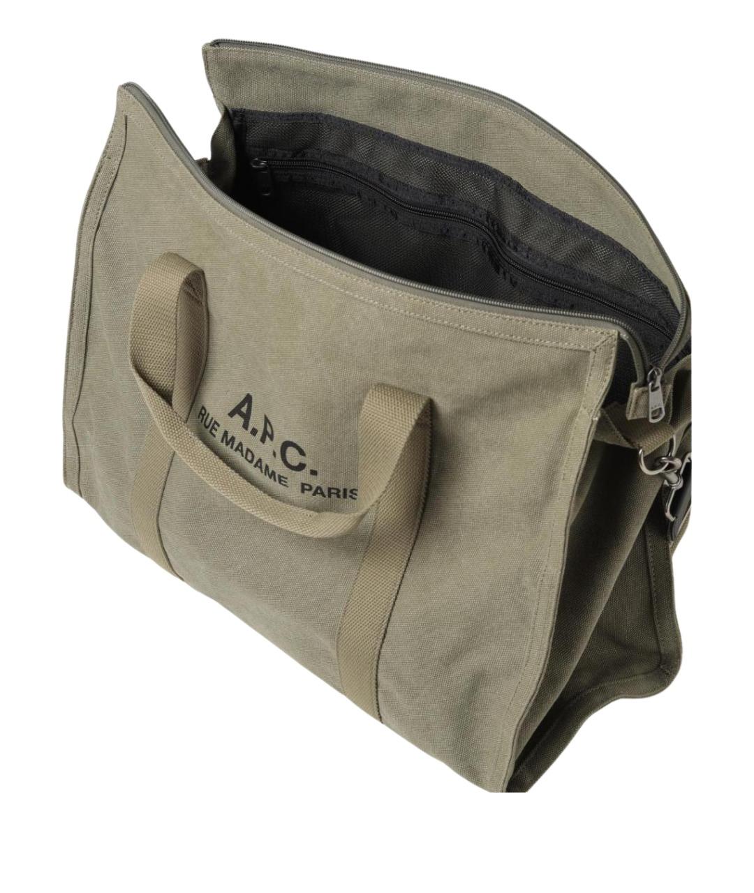 A.P.C. Хаки сумка тоут, фото 5