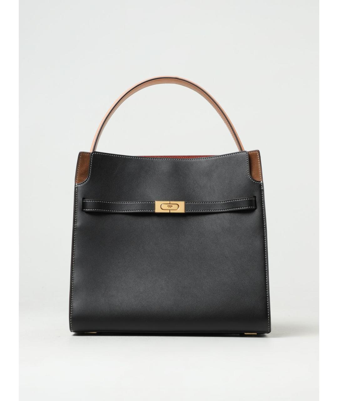 TORY BURCH Черная кожаная сумка с короткими ручками, фото 4