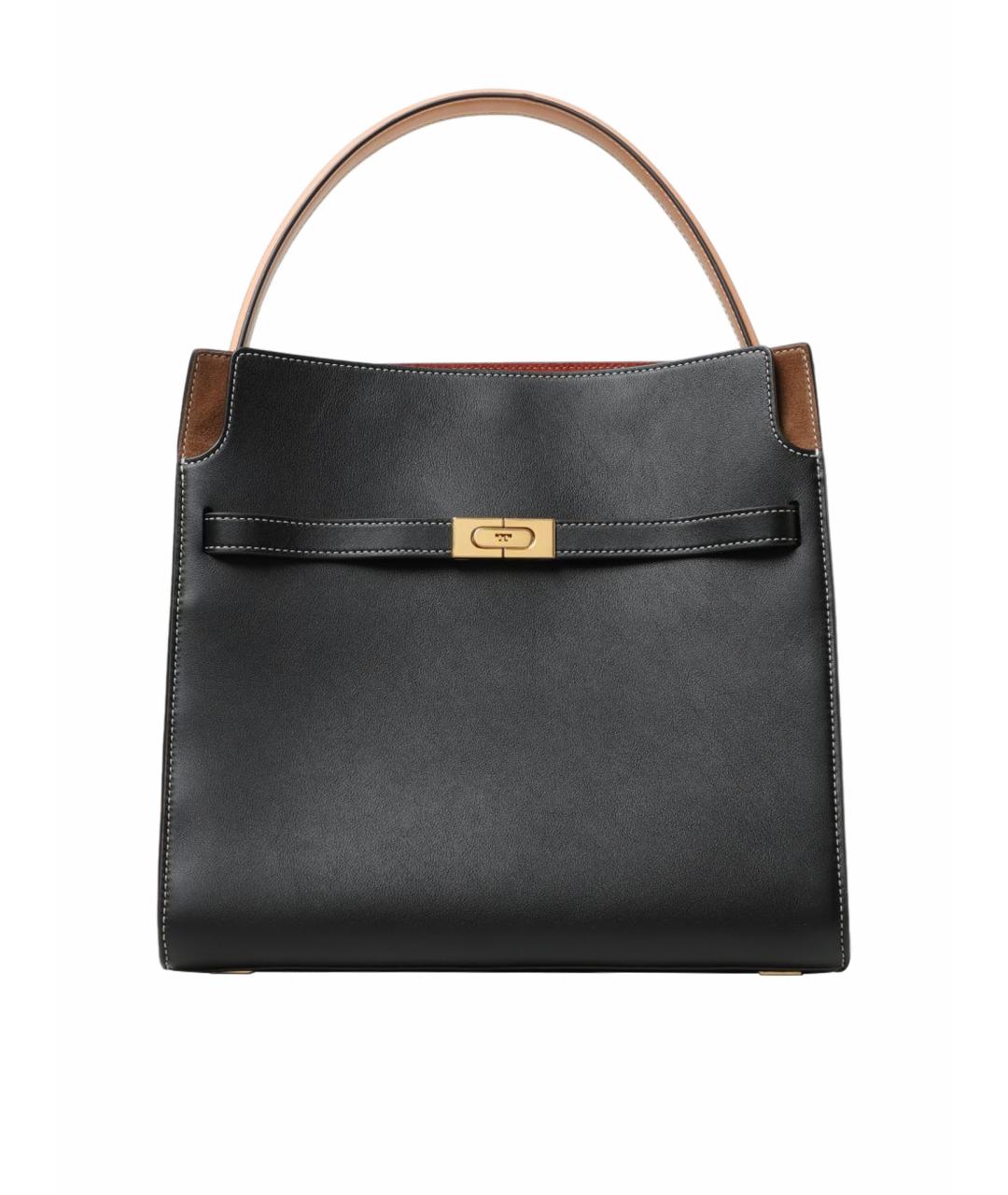 TORY BURCH Черная кожаная сумка с короткими ручками, фото 1