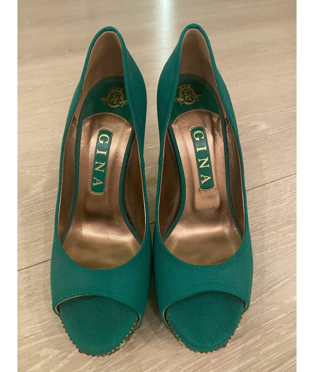 GINA Зеленые текстильные туфли, фото 2