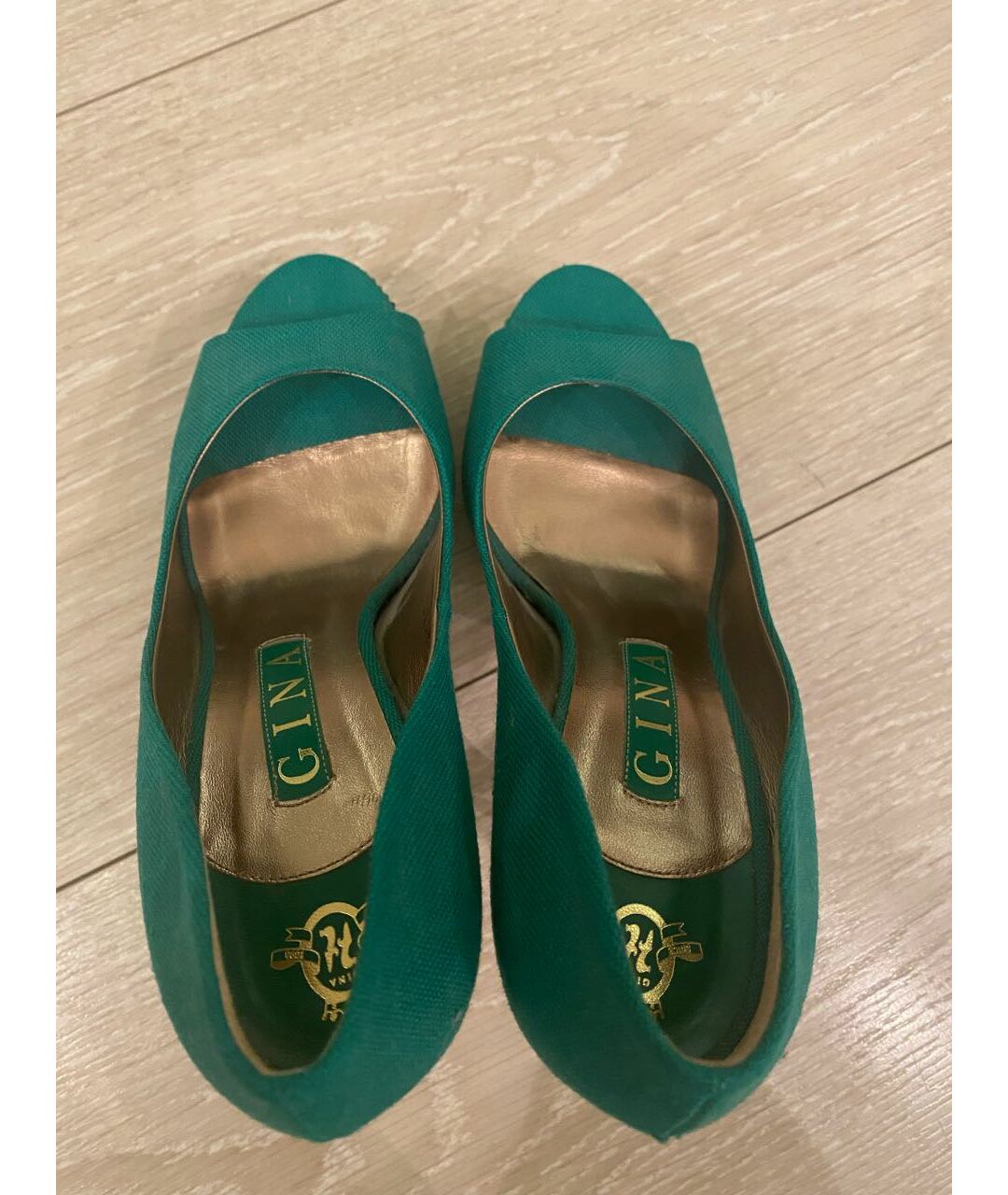 GINA Зеленые текстильные туфли, фото 3