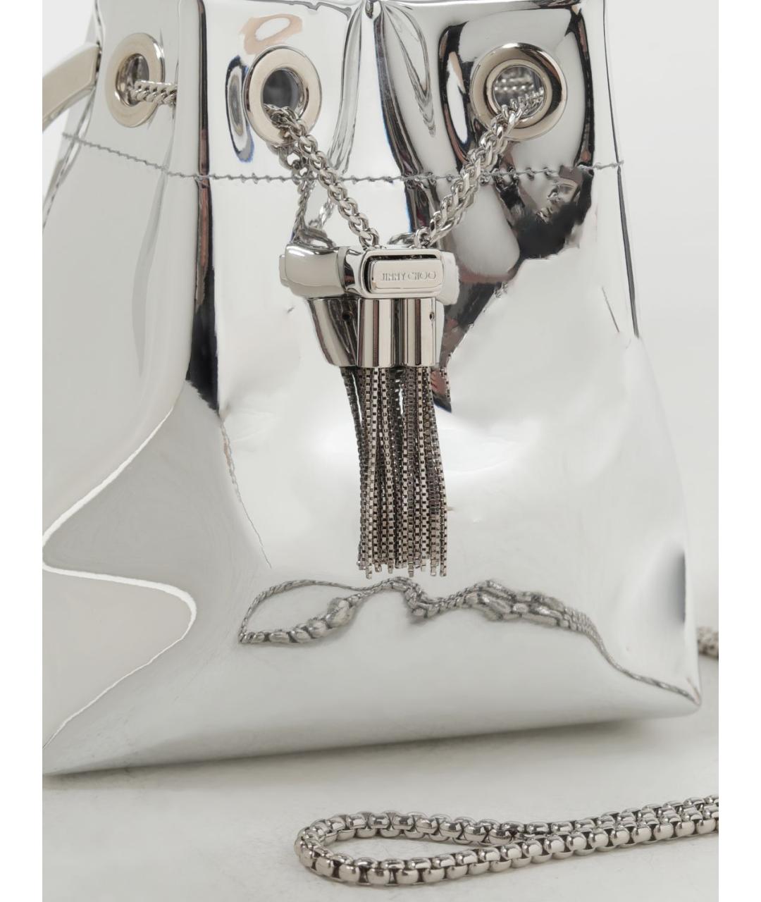 JIMMY CHOO Серебряная сумка с короткими ручками, фото 3
