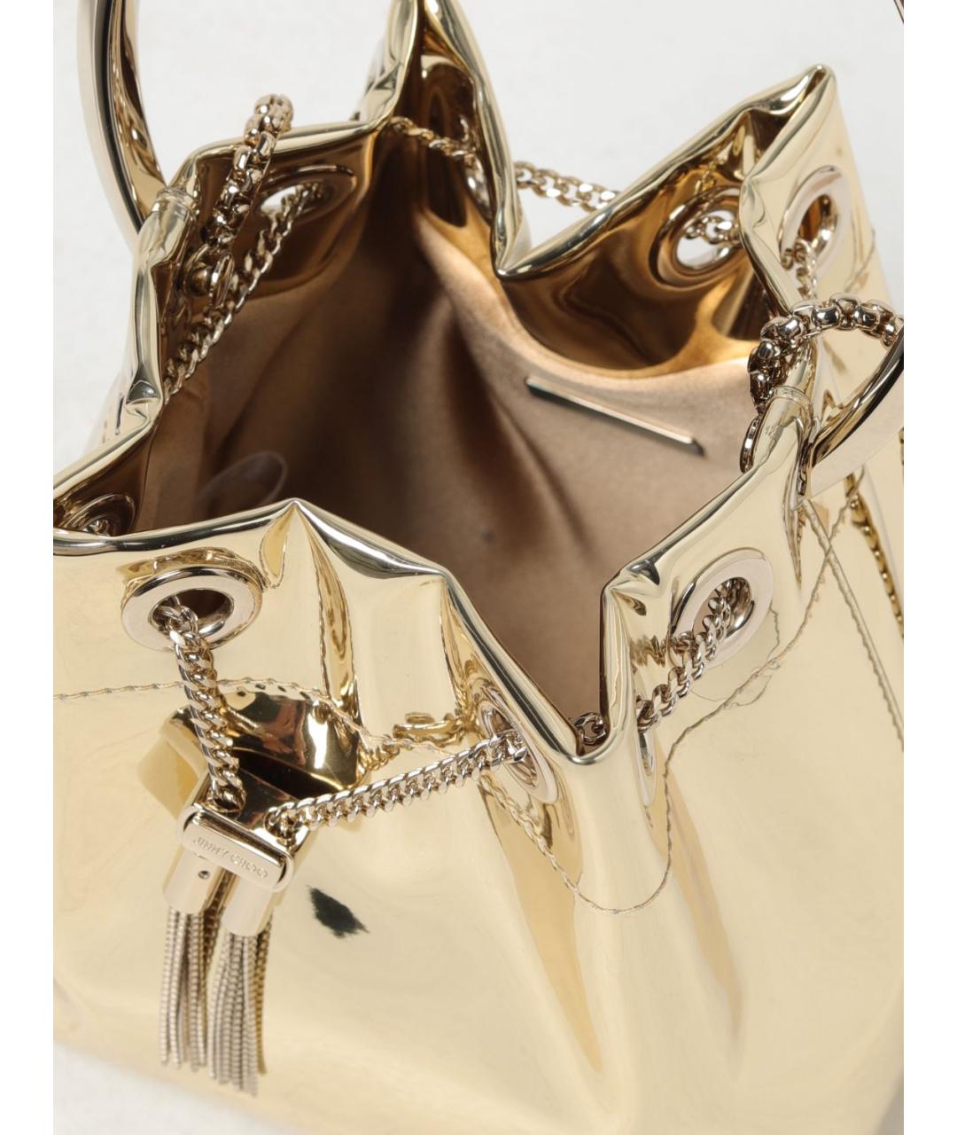 JIMMY CHOO Золотая сумка с короткими ручками, фото 4