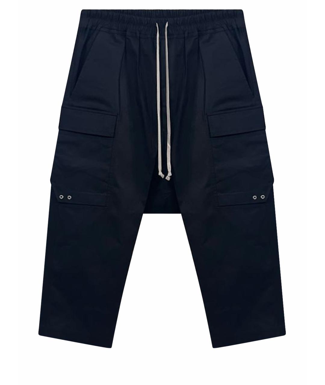 RICK OWENS Черные хлопковые повседневные брюки, фото 1