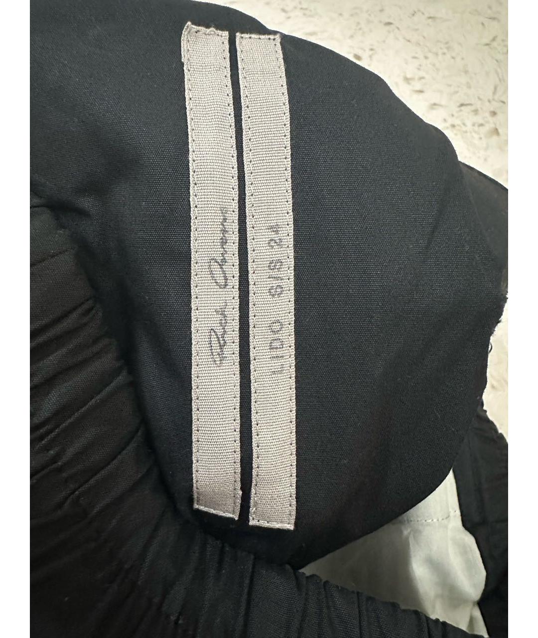 RICK OWENS Черные хлопковые повседневные брюки, фото 7