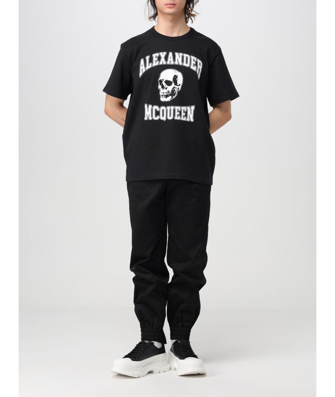 ALEXANDER MCQUEEN Черные хлопковые повседневные брюки, фото 3