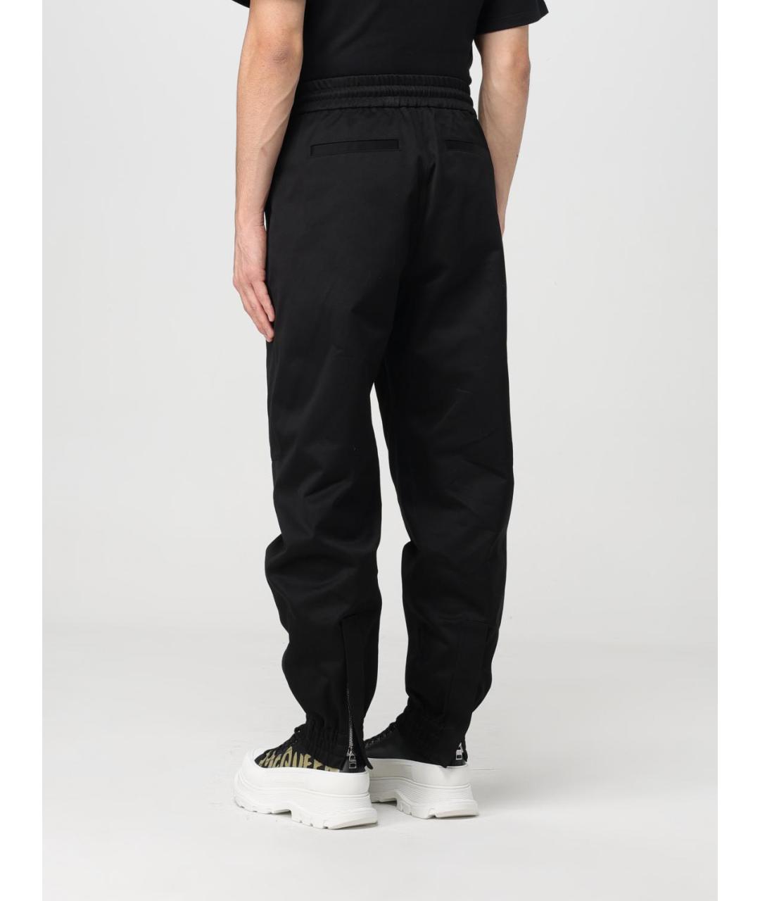 ALEXANDER MCQUEEN Черные хлопковые повседневные брюки, фото 4