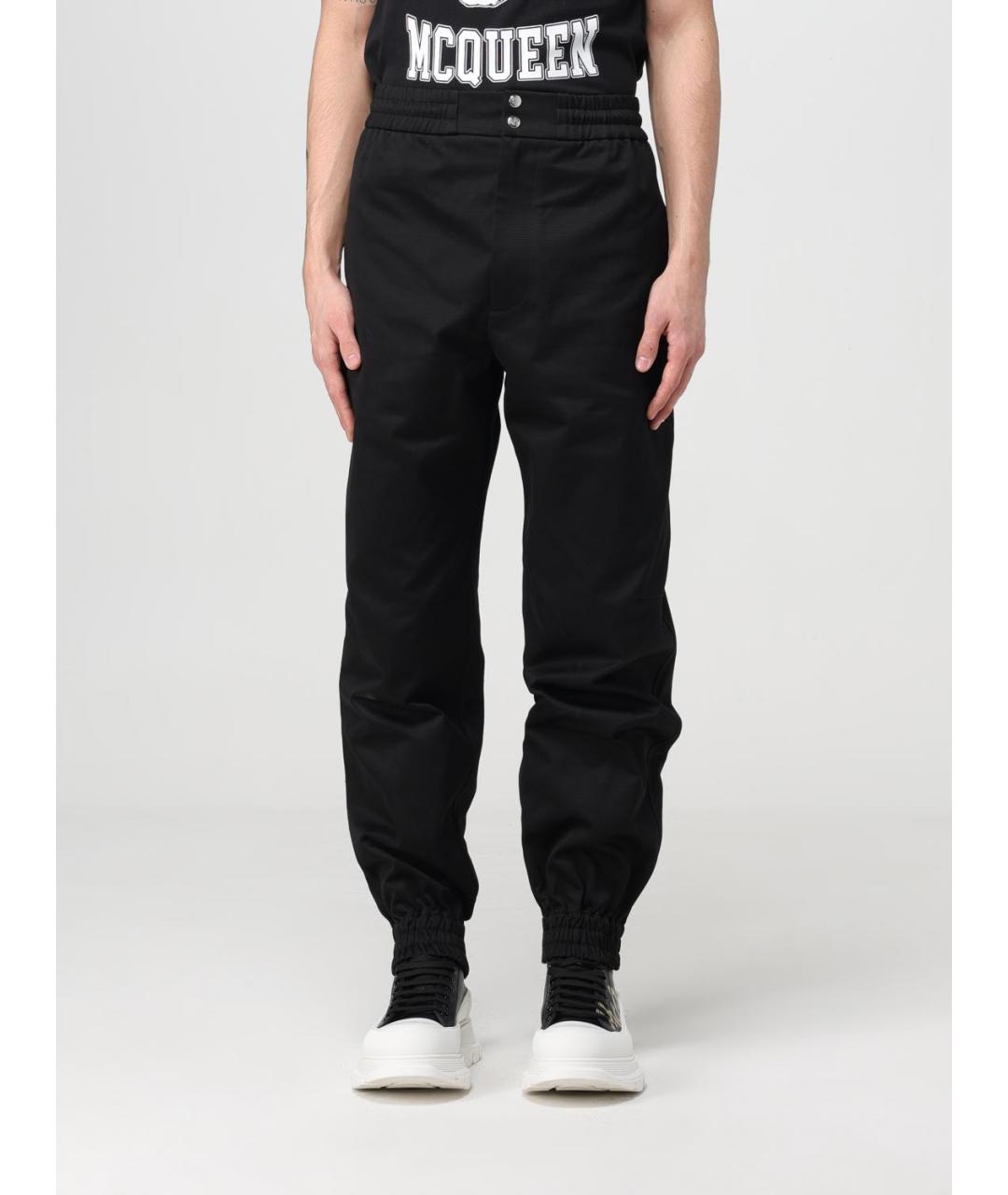ALEXANDER MCQUEEN Черные хлопковые повседневные брюки, фото 2