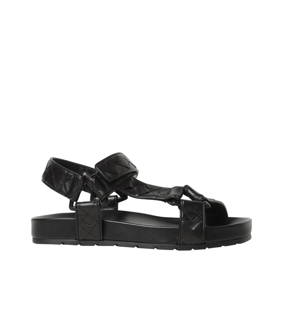 BOTTEGA VENETA Черные кожаные сандалии, фото 1