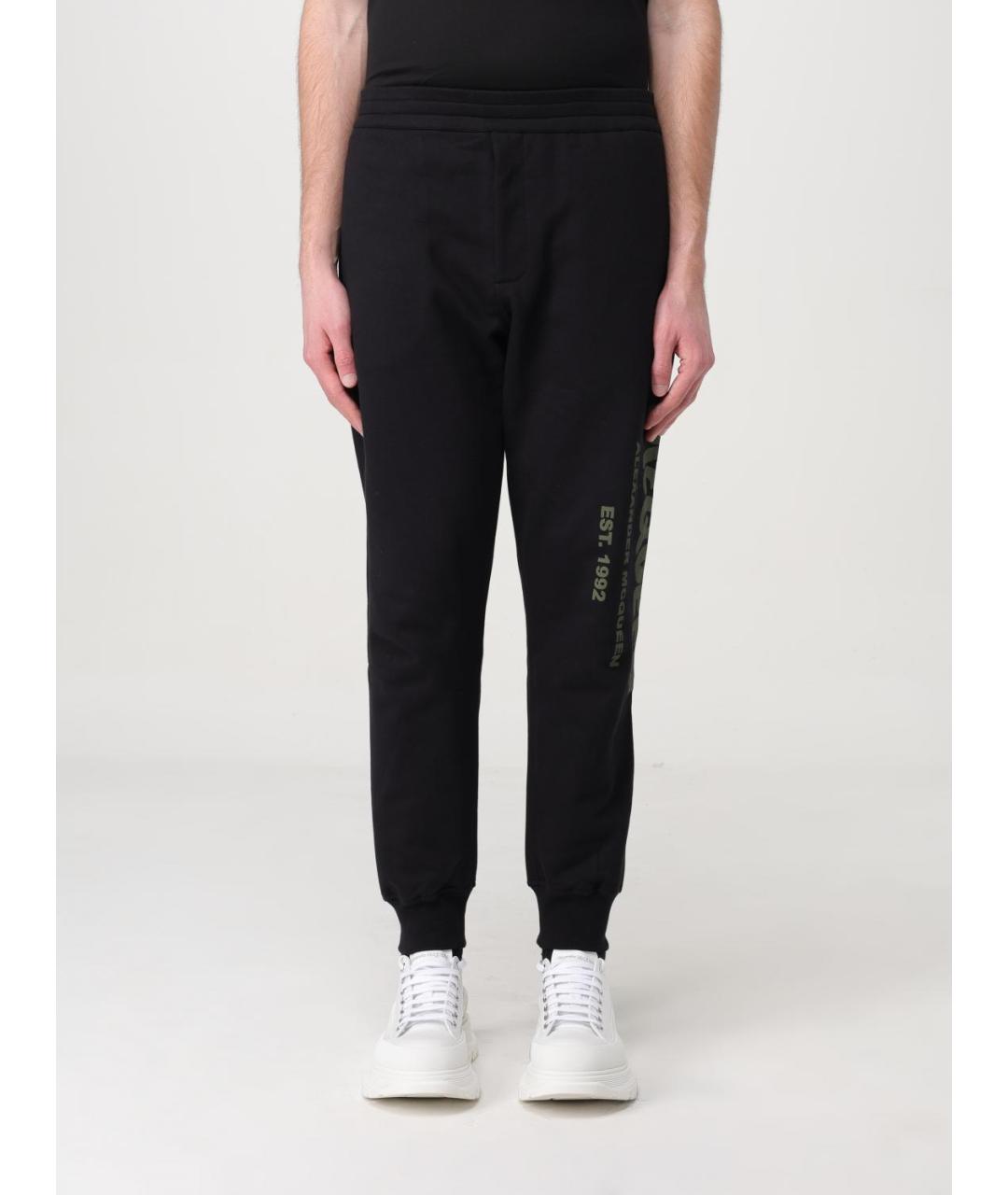 ALEXANDER MCQUEEN Черные хлопковые повседневные брюки, фото 2