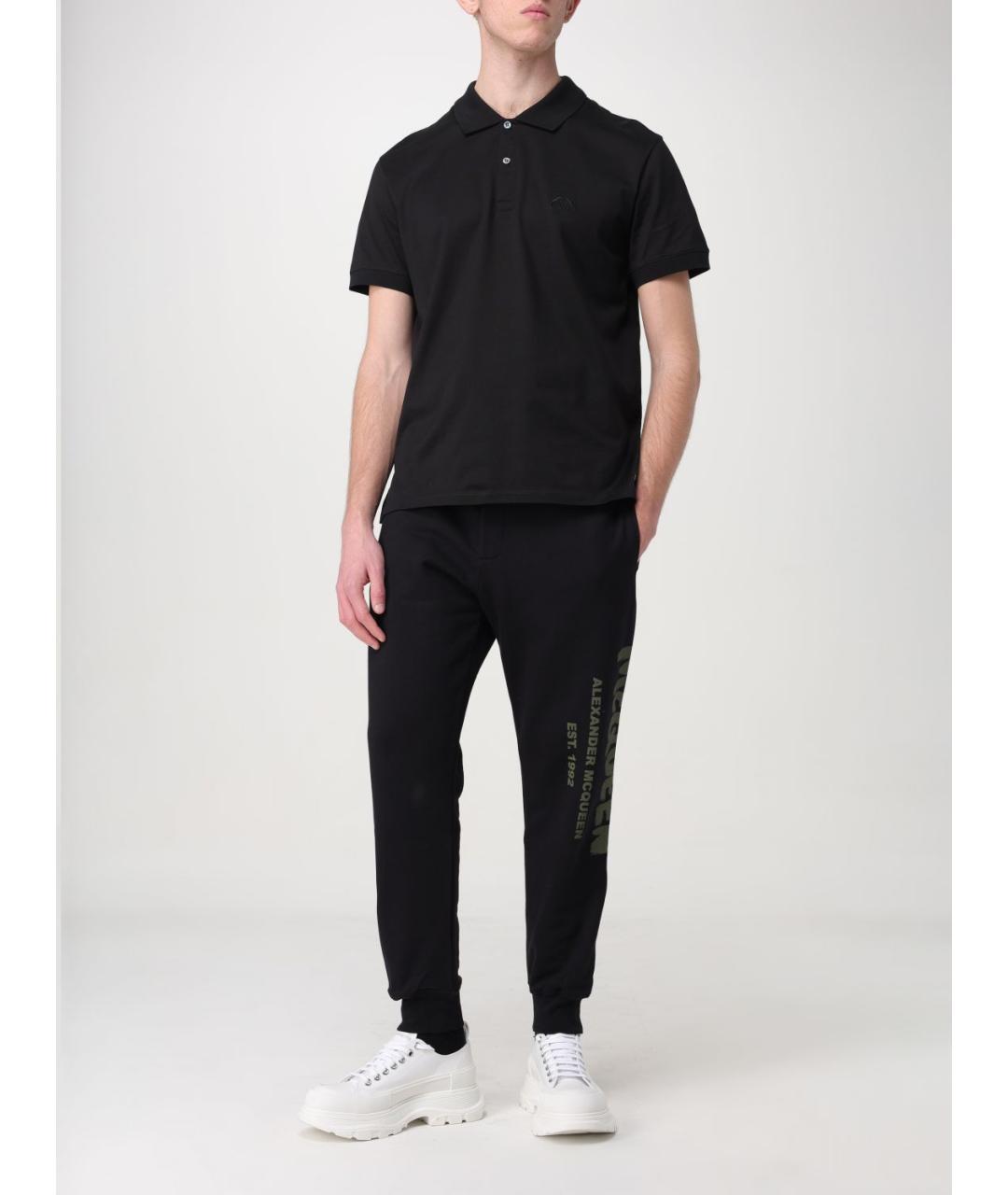 ALEXANDER MCQUEEN Черные хлопковые повседневные брюки, фото 3