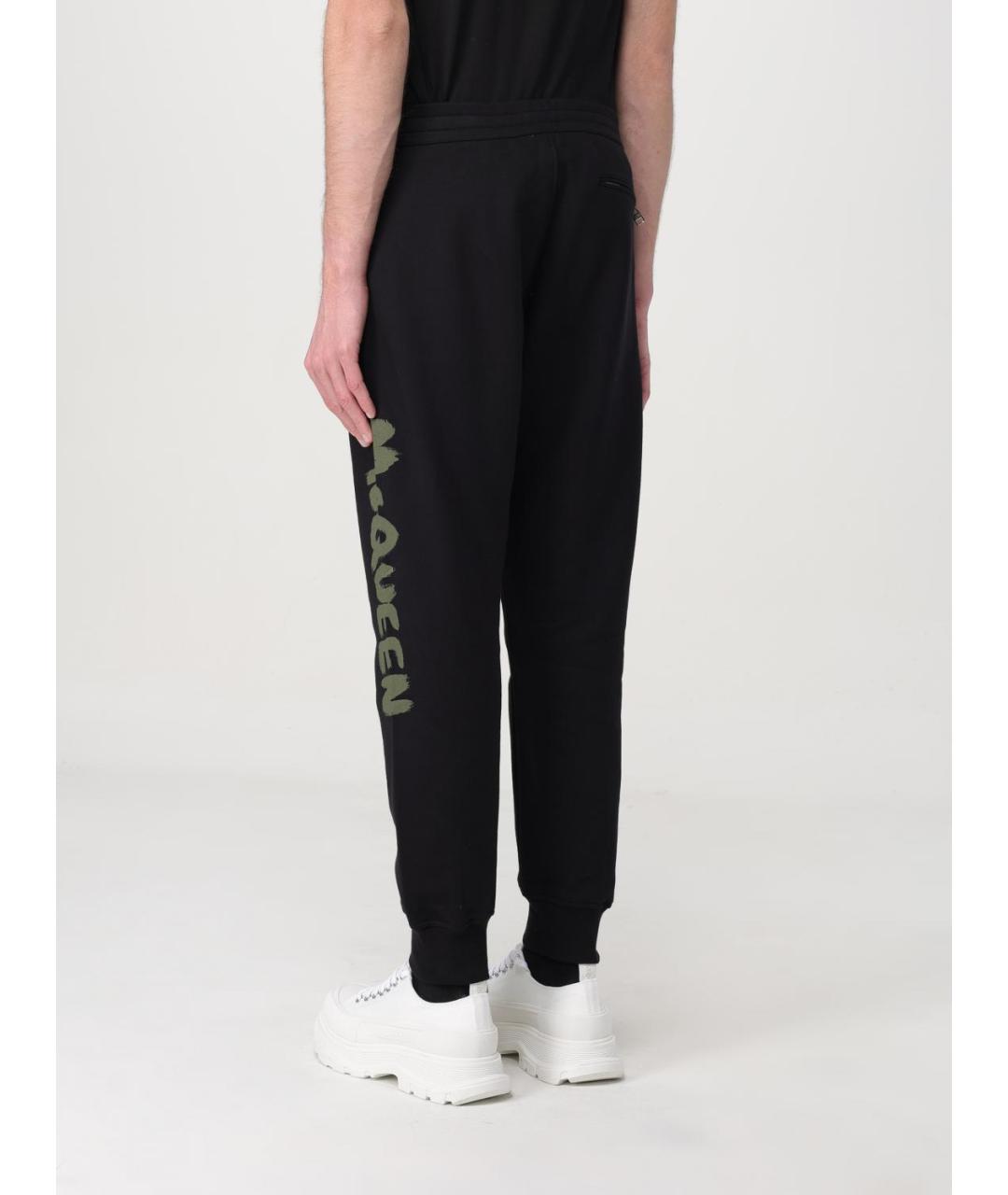ALEXANDER MCQUEEN Черные хлопковые повседневные брюки, фото 4