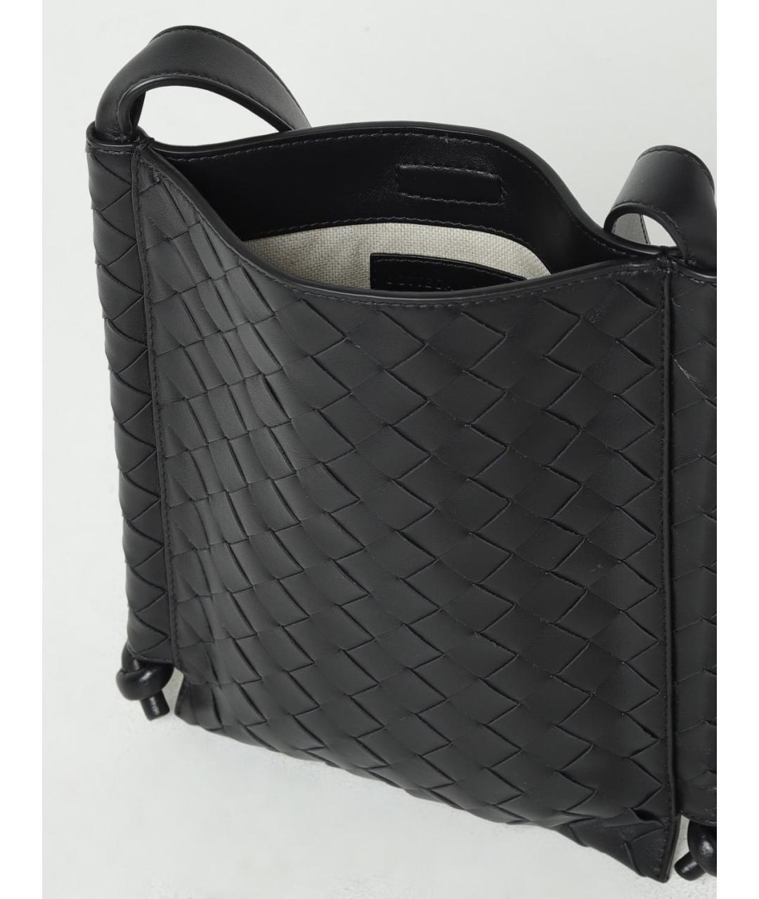 BOTTEGA VENETA Черная кожаная сумка на плечо, фото 4