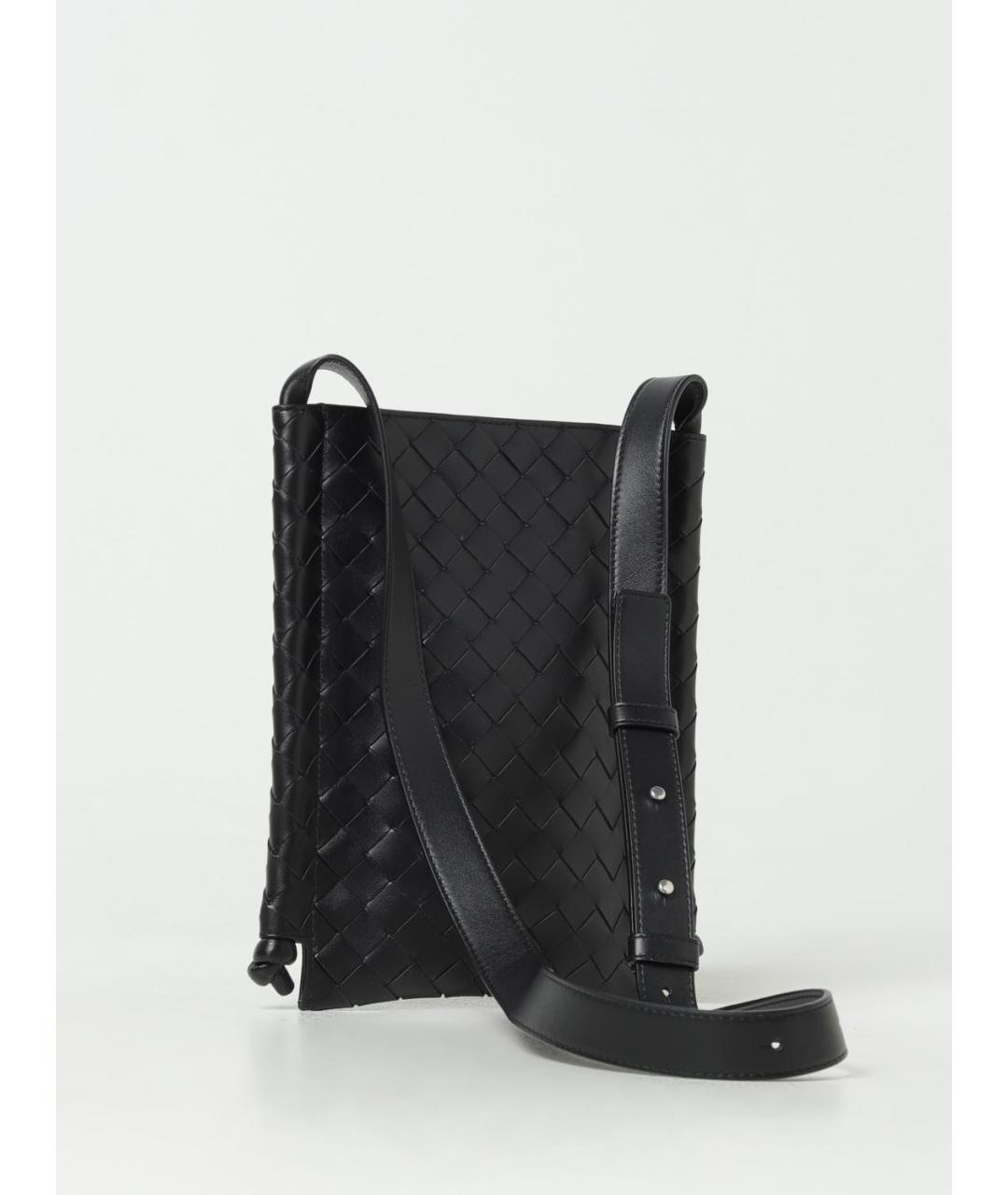 BOTTEGA VENETA Черная кожаная сумка на плечо, фото 2