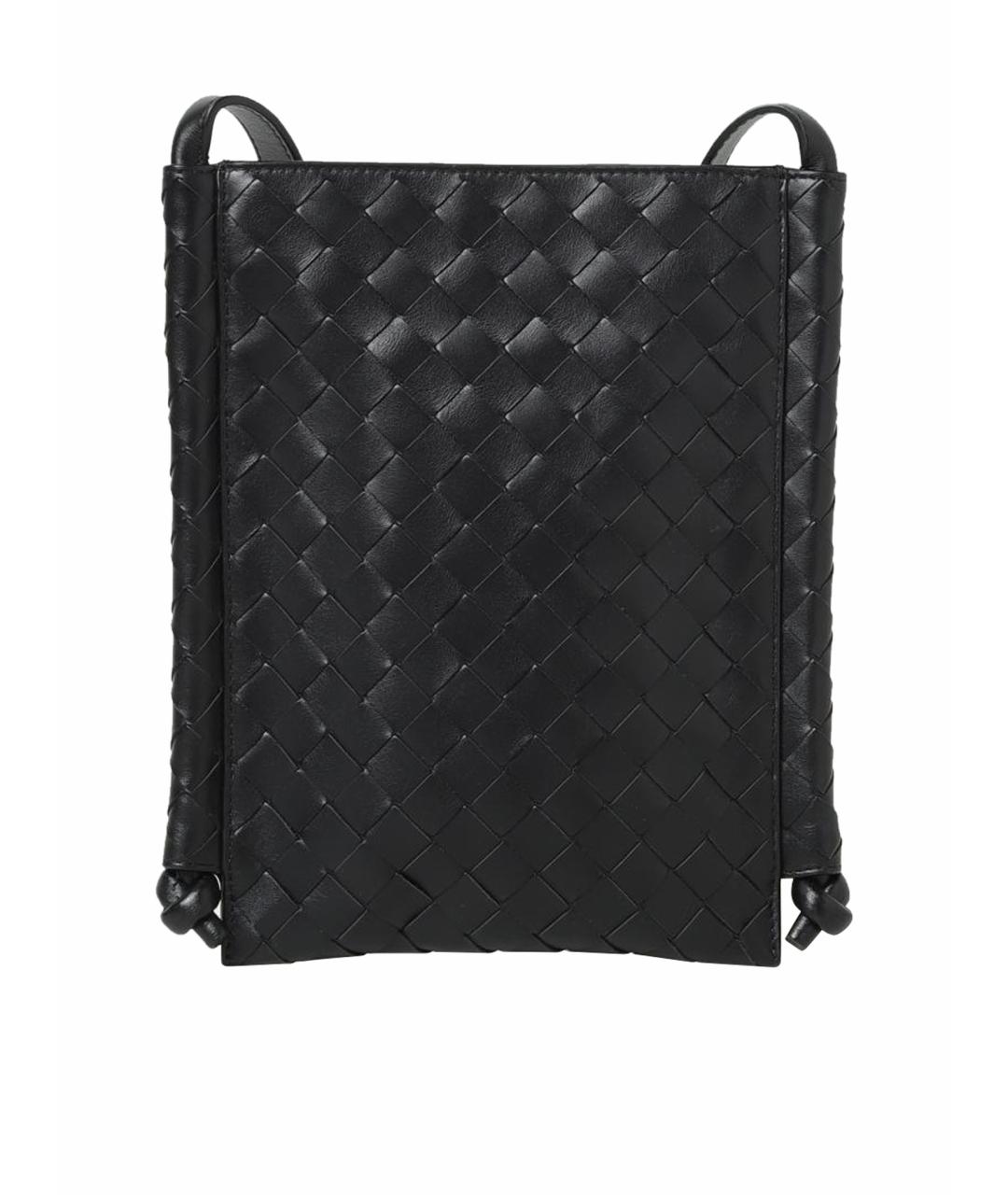 BOTTEGA VENETA Черная кожаная сумка на плечо, фото 1