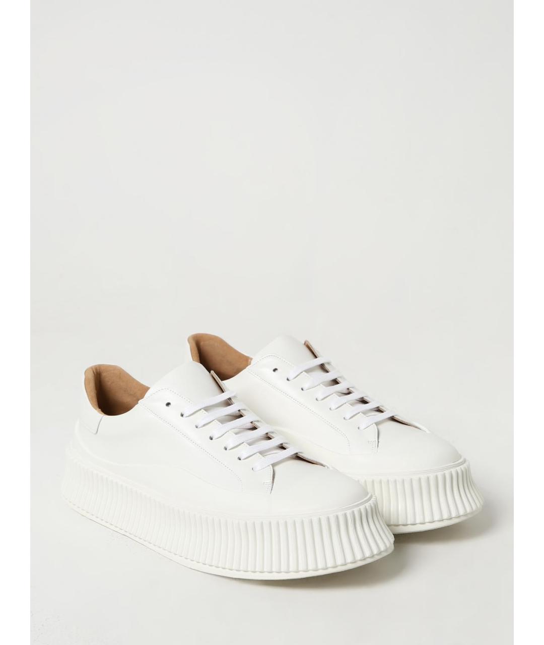 JIL SANDER Белые кожаные низкие кроссовки / кеды, фото 2