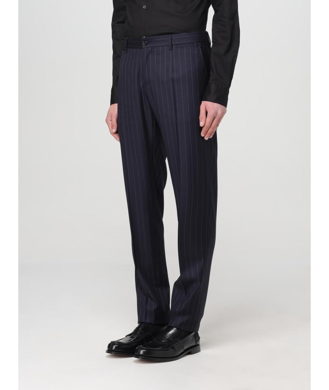 DOLCE&GABBANA Синие шерстяные классические брюки, фото 5