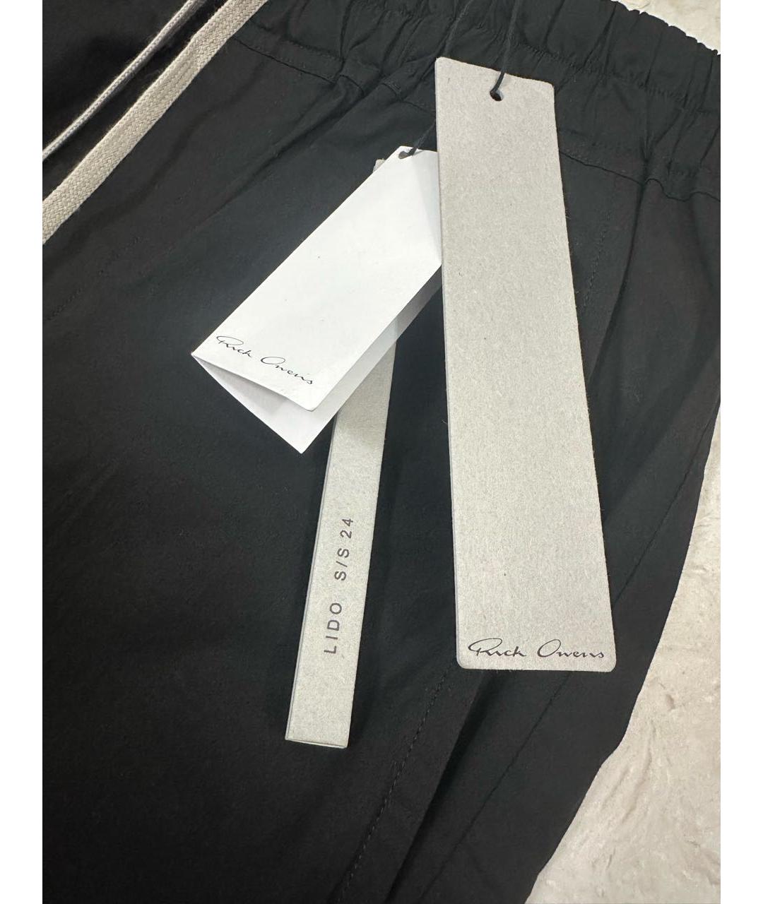 RICK OWENS Черные хлопковые повседневные брюки, фото 3