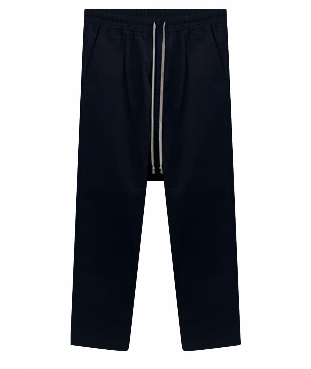 RICK OWENS Черные хлопковые повседневные брюки, фото 1