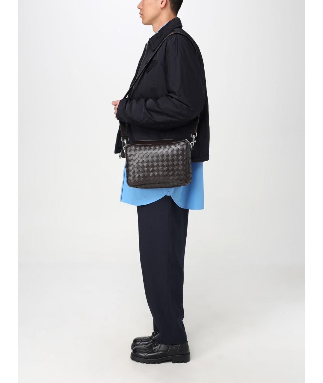 BOTTEGA VENETA Коричневая кожаная сумка на плечо, фото 2