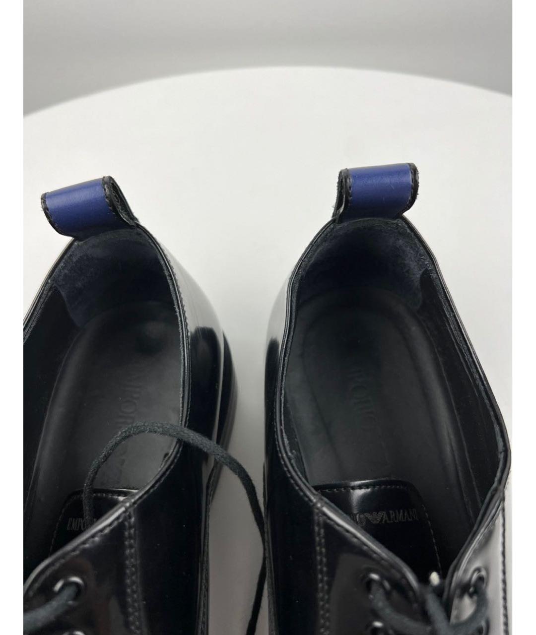 EMPORIO ARMANI Черные туфли из лакированной кожи, фото 4