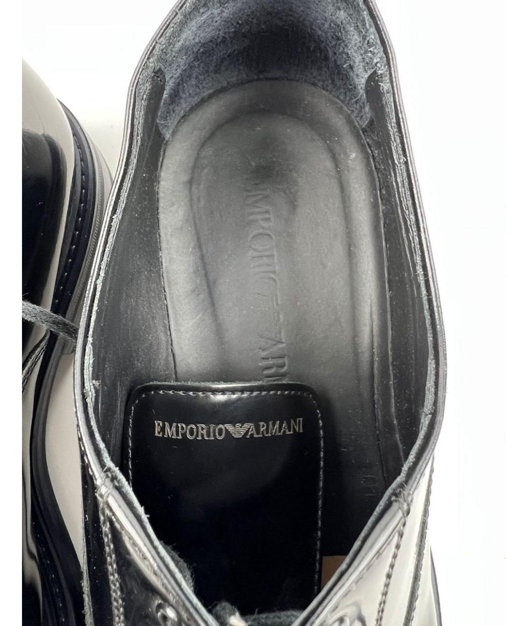 EMPORIO ARMANI Черные туфли из лакированной кожи, фото 5