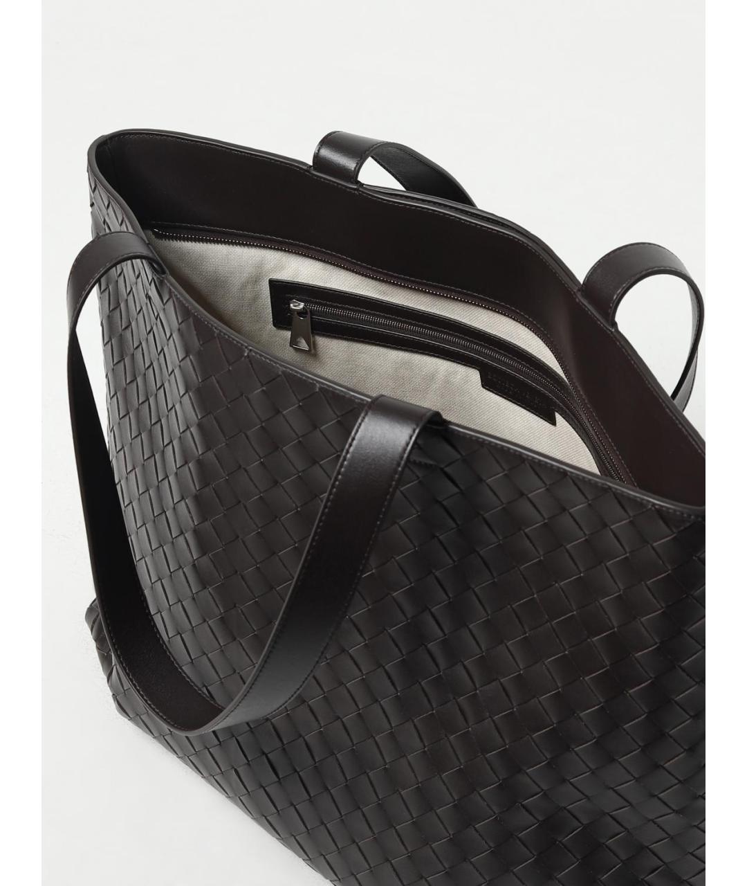 BOTTEGA VENETA Коричневая кожаная сумка тоут, фото 4