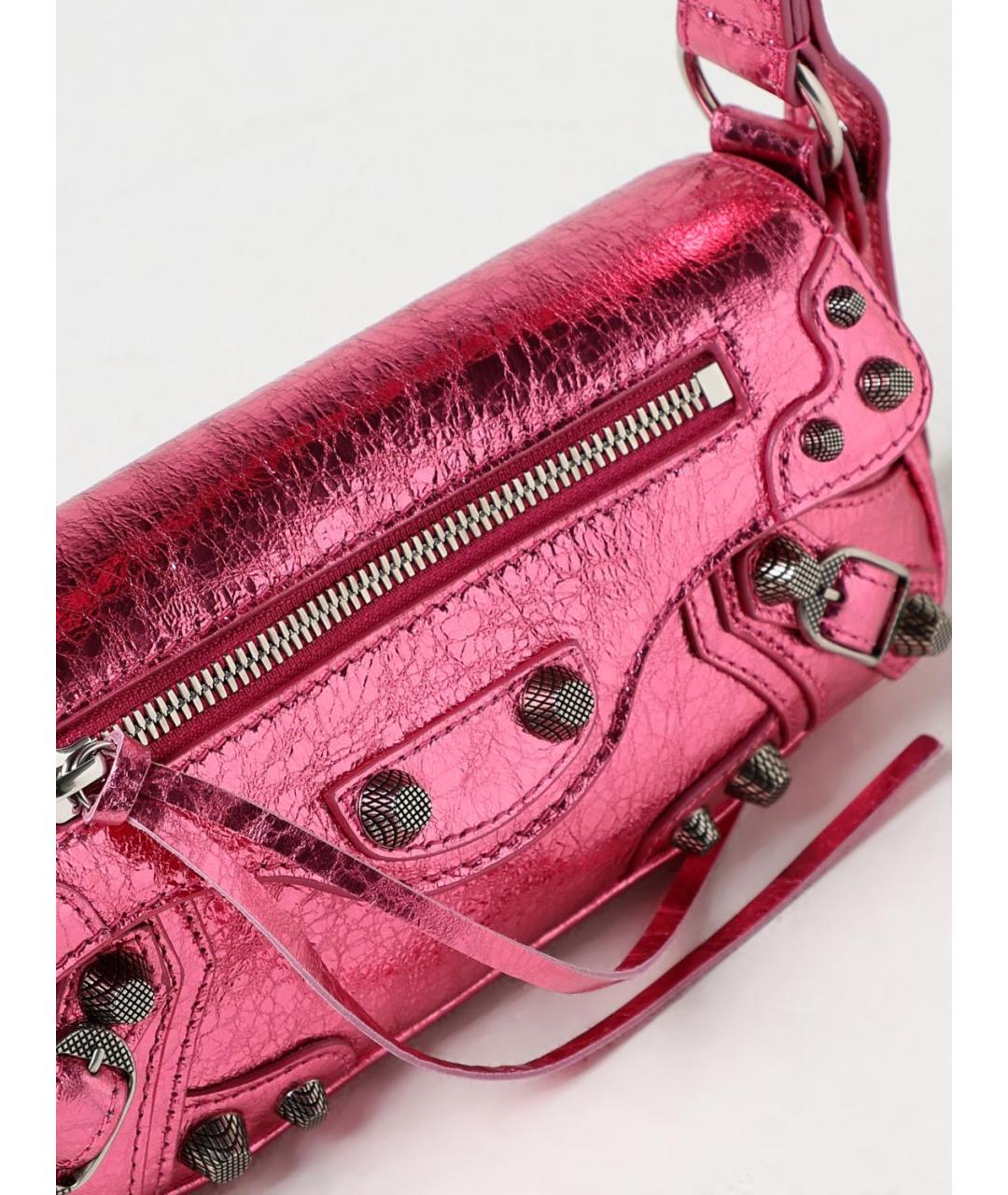 BALENCIAGA Розовая кожаная сумка через плечо, фото 4