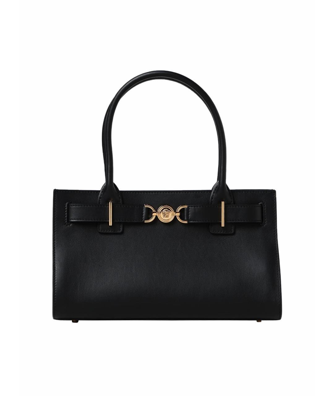 VERSACE Черная кожаная сумка тоут, фото 1