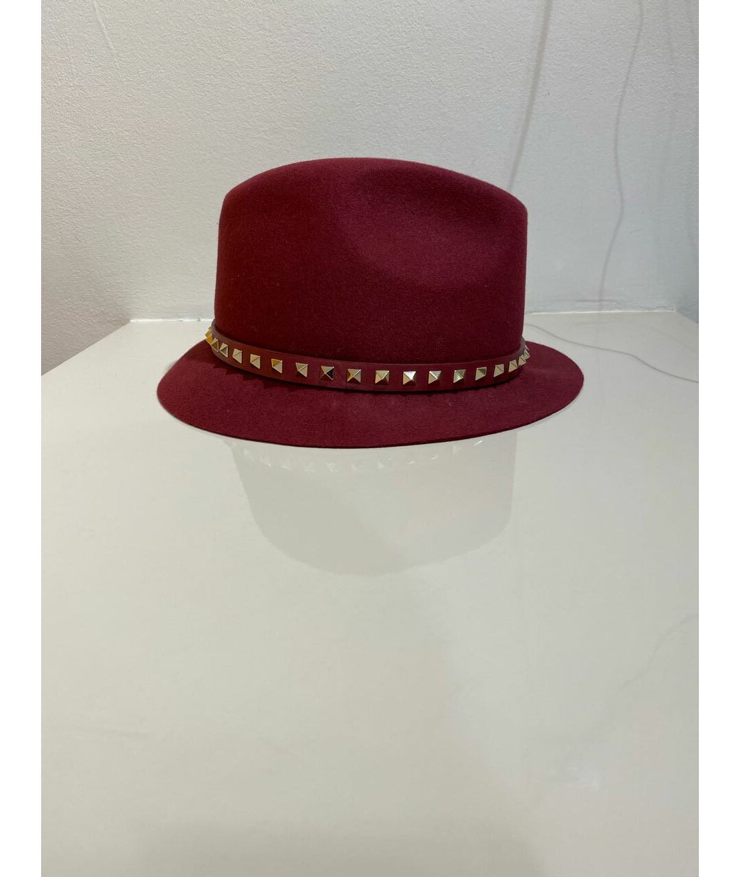 VALENTINO Бордовая шерстяная шляпа, фото 2