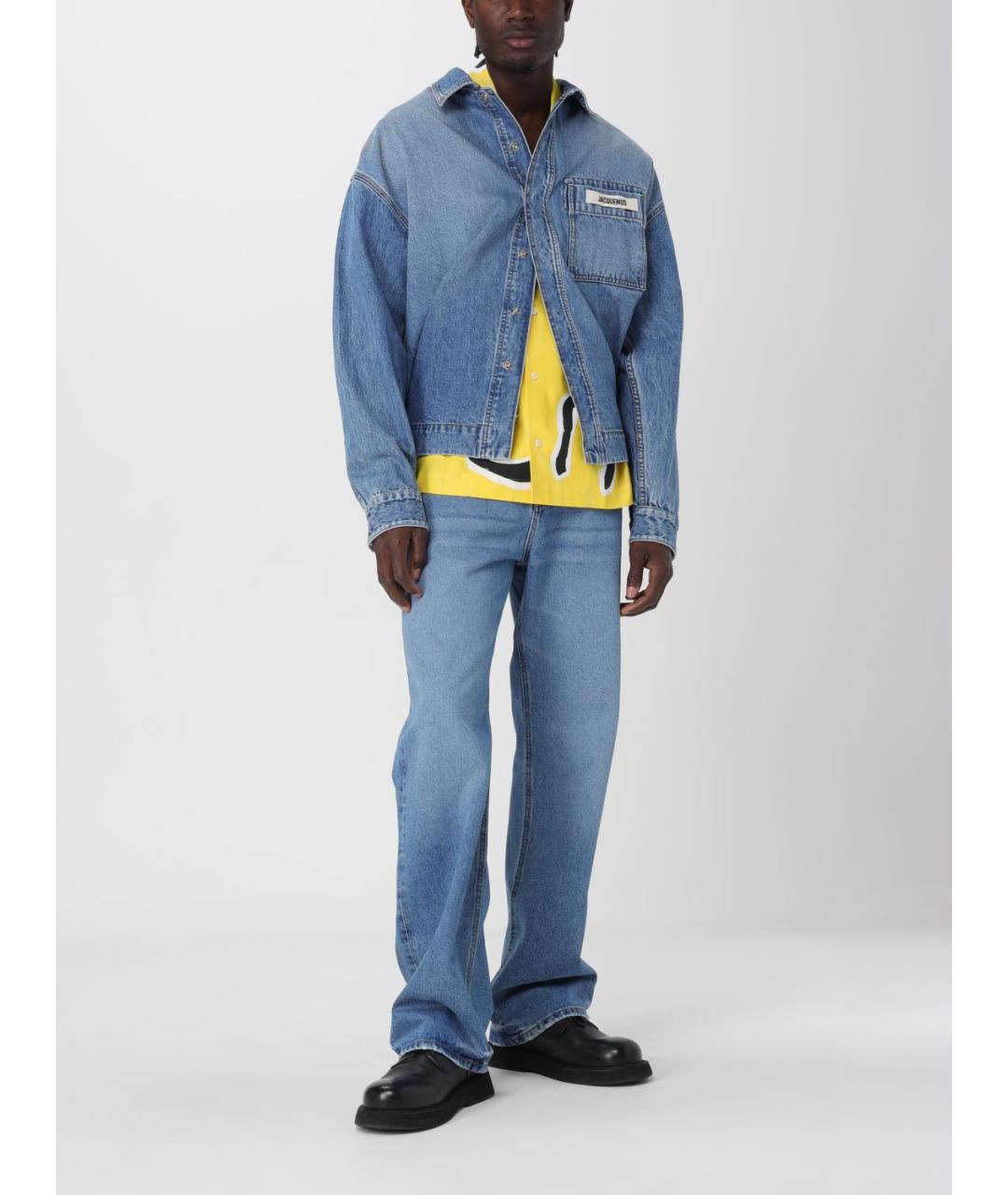 JACQUEMUS Синие хлопковые прямые джинсы, фото 3