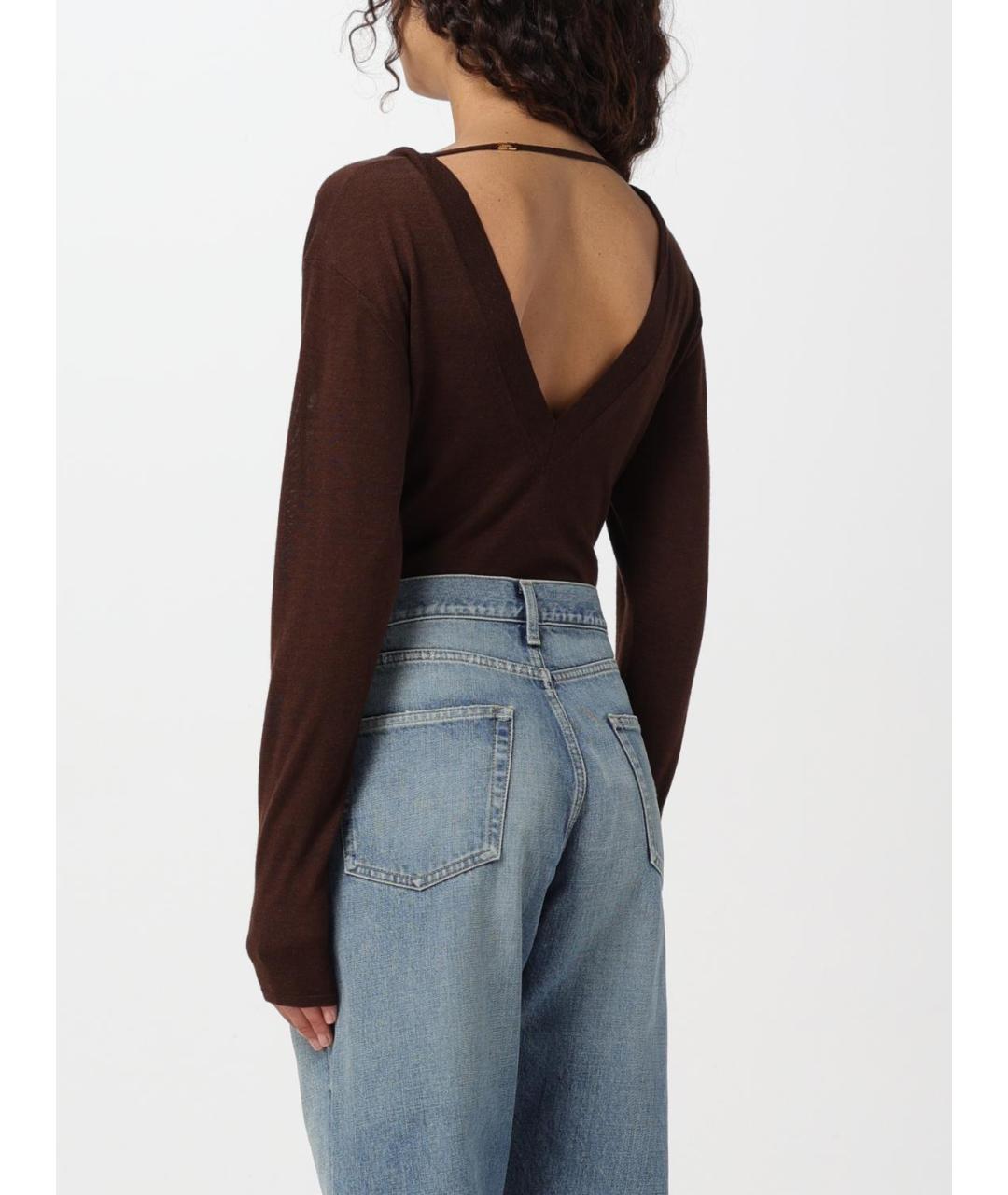 SAINT LAURENT Коричневое боди, фото 3
