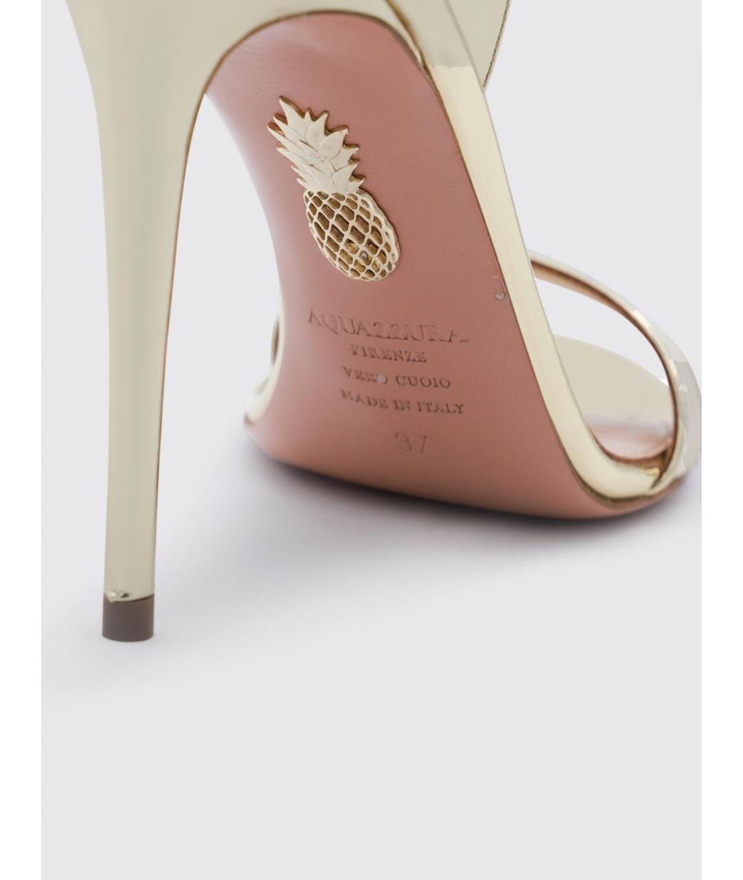 AQUAZZURA Золотые босоножки, фото 4
