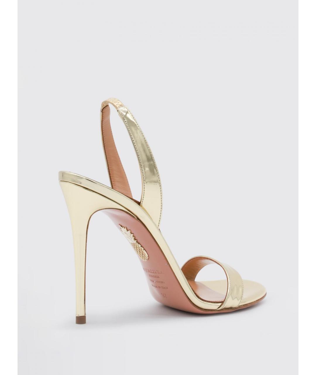 AQUAZZURA Золотые босоножки, фото 3