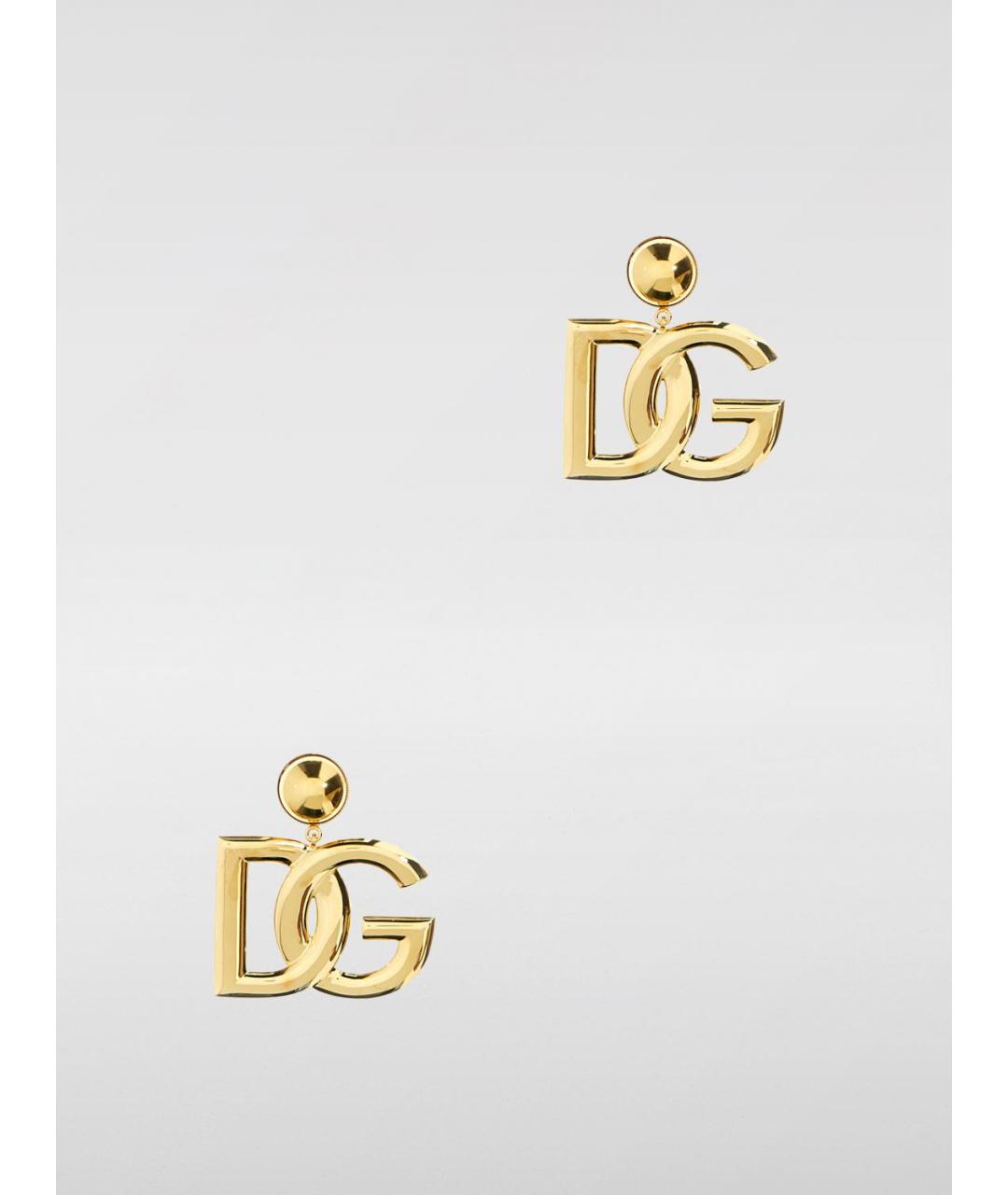 DOLCE&GABBANA Золотые металлические серьги, фото 3