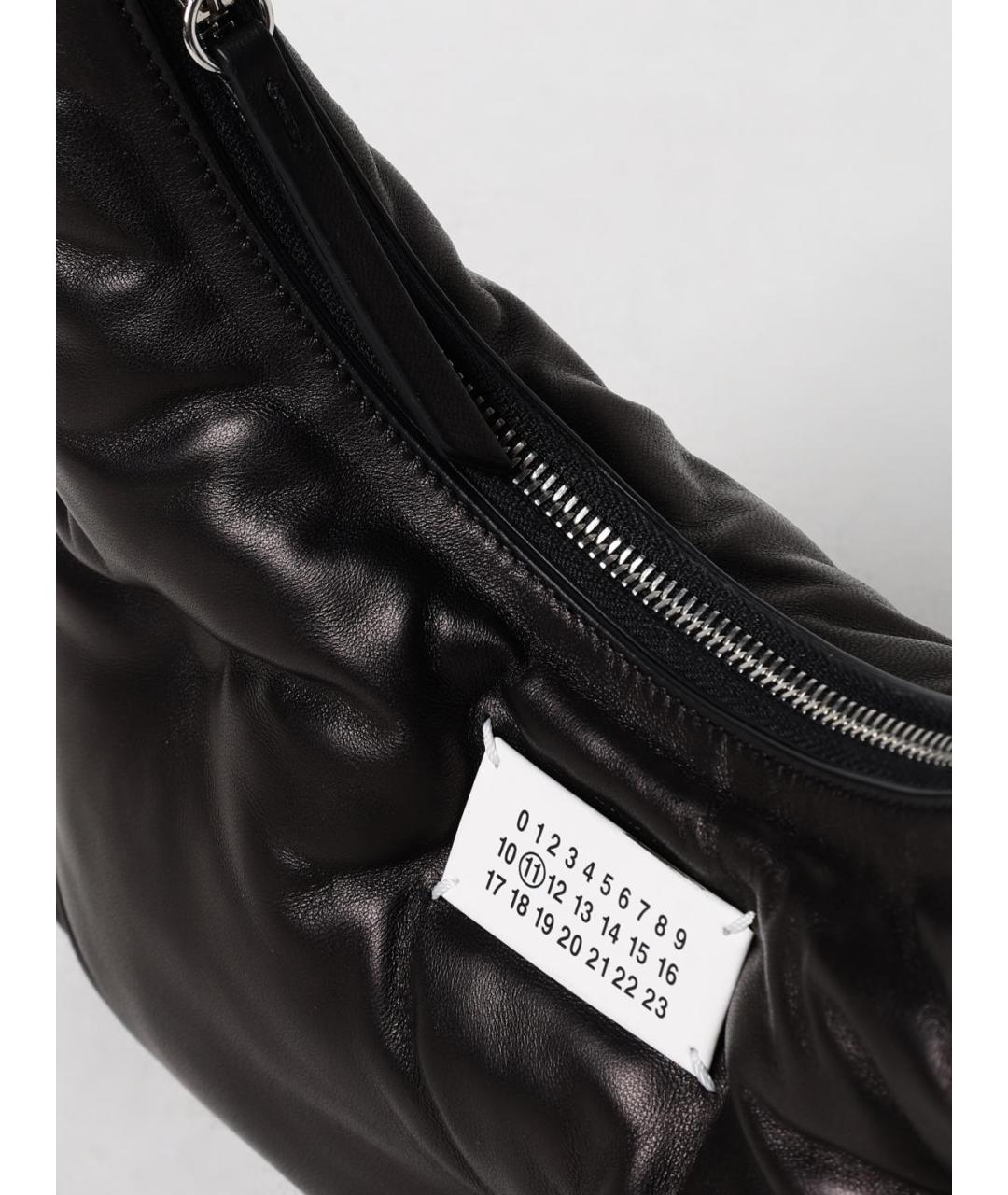 MAISON MARGIELA Черная кожаная сумка на плечо, фото 4