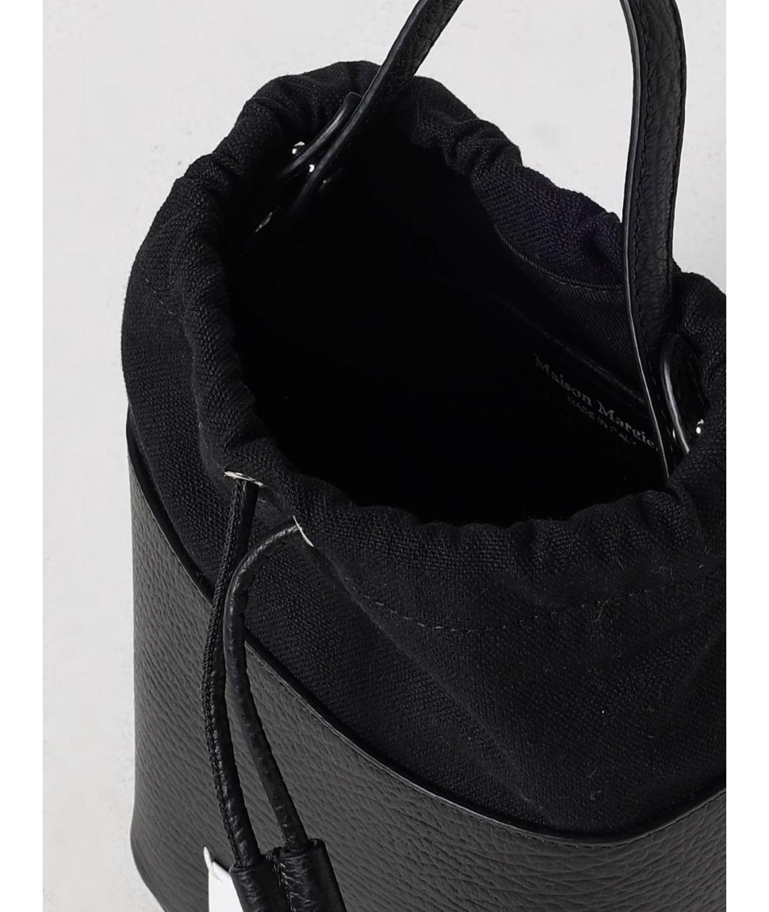 MAISON MARGIELA Черная кожаная сумка тоут, фото 5