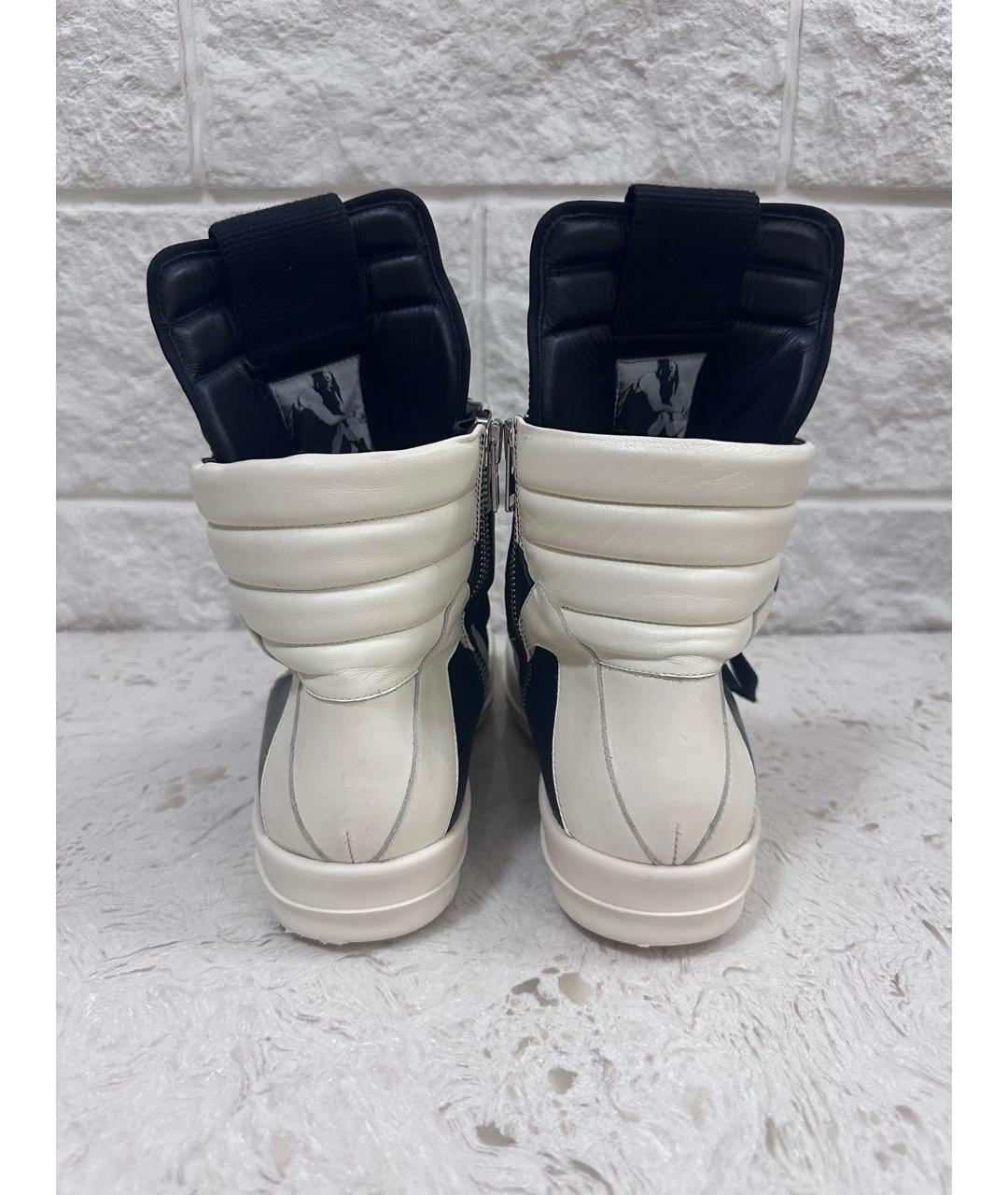 RICK OWENS Черные высокие кроссовки / кеды из искусственной кожи, фото 3
