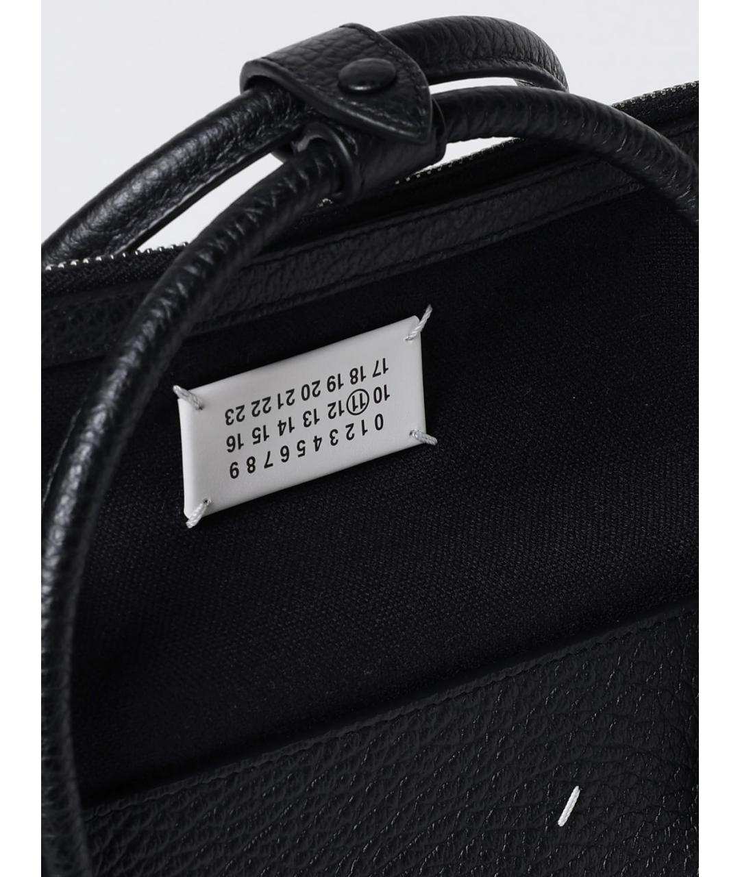 MAISON MARGIELA Черная кожаная сумка тоут, фото 4