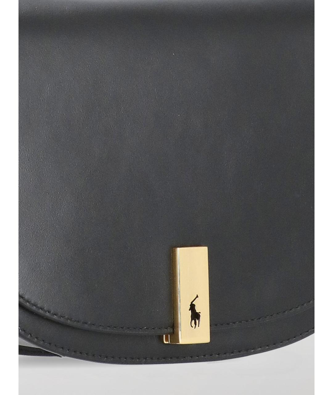 POLO RALPH LAUREN Черная кожаная сумка через плечо, фото 4
