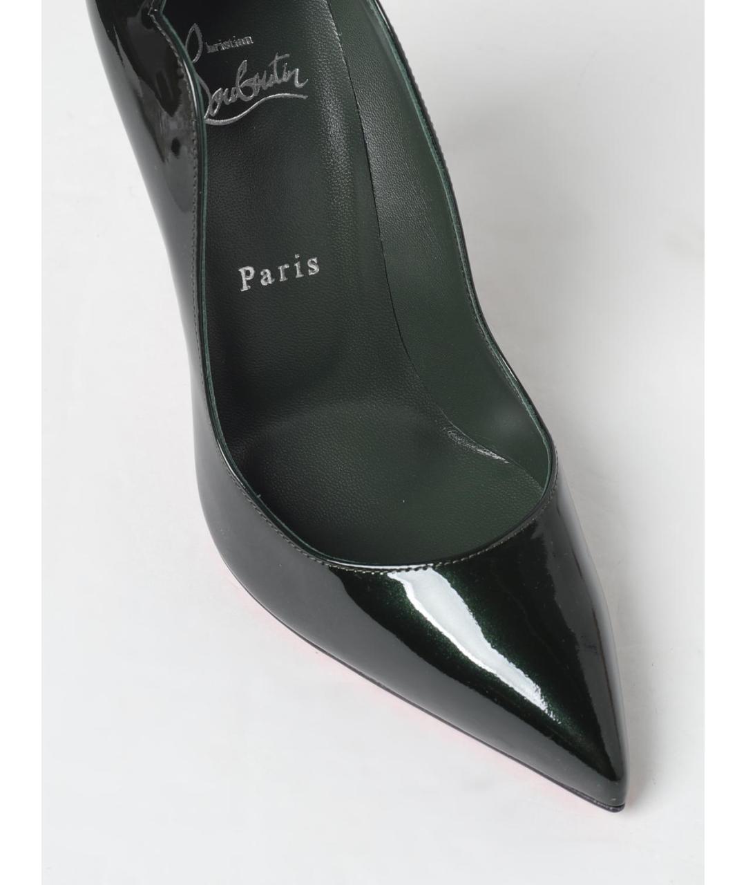 CHRISTIAN LOUBOUTIN Зеленые туфли из лакированной кожи, фото 4