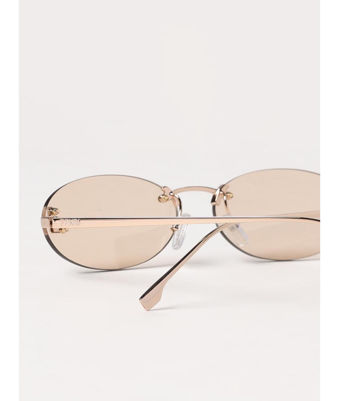 FENDI Золотые солнцезащитные очки, фото 4