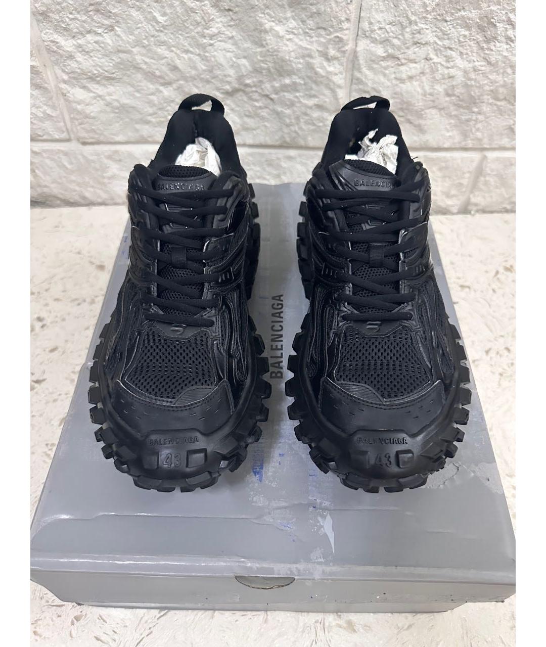 BALENCIAGA Черные текстильные низкие кроссовки / кеды, фото 3