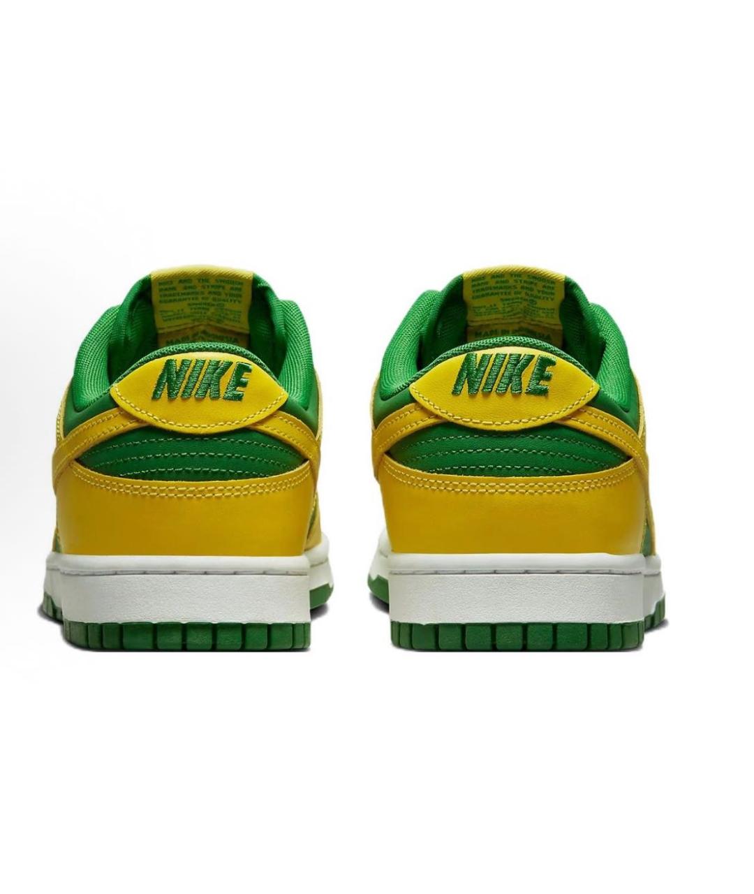 NIKE Зеленые кожаные низкие кроссовки / кеды, фото 4